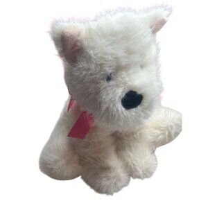Westie Fluffy Sitting Plush Cuddle Toy West Highland White Terrier Dog Easter